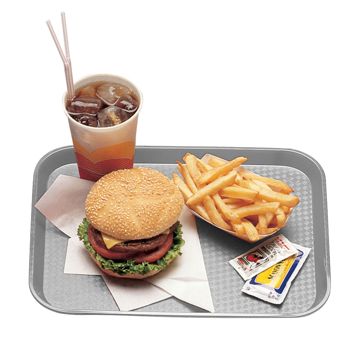 Cambro 1014FF107 Fast Food Tray - 11" x 14" Gray Polypropylene, NSF, Dishwasher Safe, USA — Case of 24 pieces
