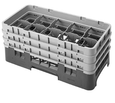 Cambro 10HS638186 Camrack Glass Rack, Navy Blue, Half Size, 10x19.75x8.875, 10 Compartments, 3.437 Max Dia, HACCP — Case of 3 pieces