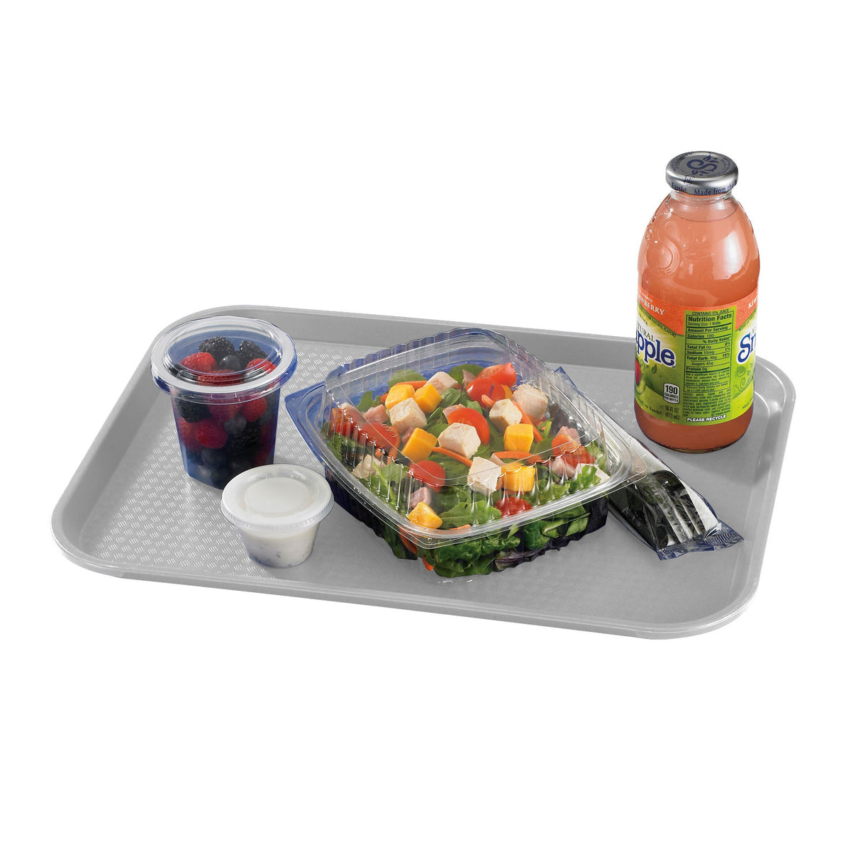 Cambro 1216FF107 Fast Food Tray - 11-7/8" x 16-1/8" Polypropylene, Gray, Dishwasher Safe, NSF — Case of 24 pieces
