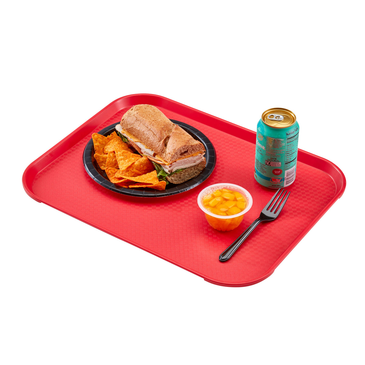 Cambro 1418FF163 Fast Food Tray, 13-13/16" x 17-3/4" Polypropylene, Red, NSF, Dishwasher Safe — Case of 12 pieces