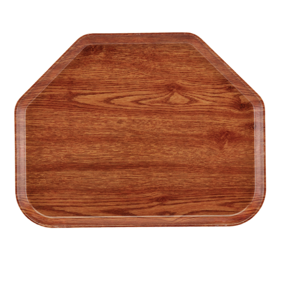 Cambro 1422TR304 Trapezoid Tray, 14" x 22", Fiberglass, Oak Wood Finish, NSF, Dishwasher Safe — Case of 12 pieces