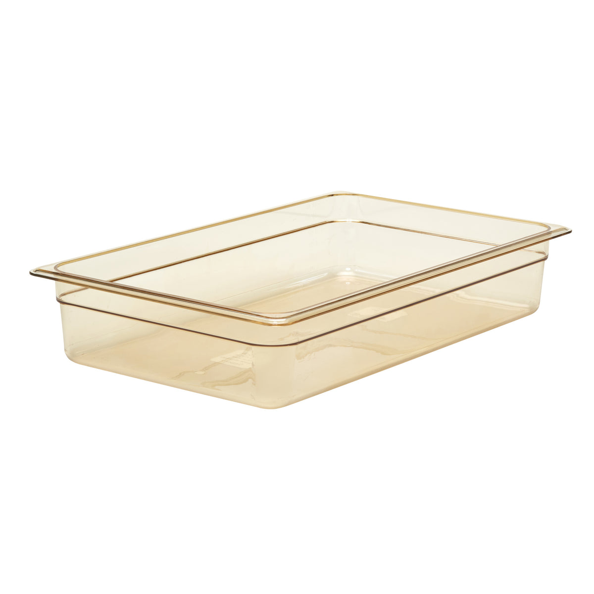Cambro 14HP150 H-Pan Full-Size 4" Deep Amber Plastic Food Pan, Non-Stick, -40°F to 375°F, NSF — Case of 6 pieces
