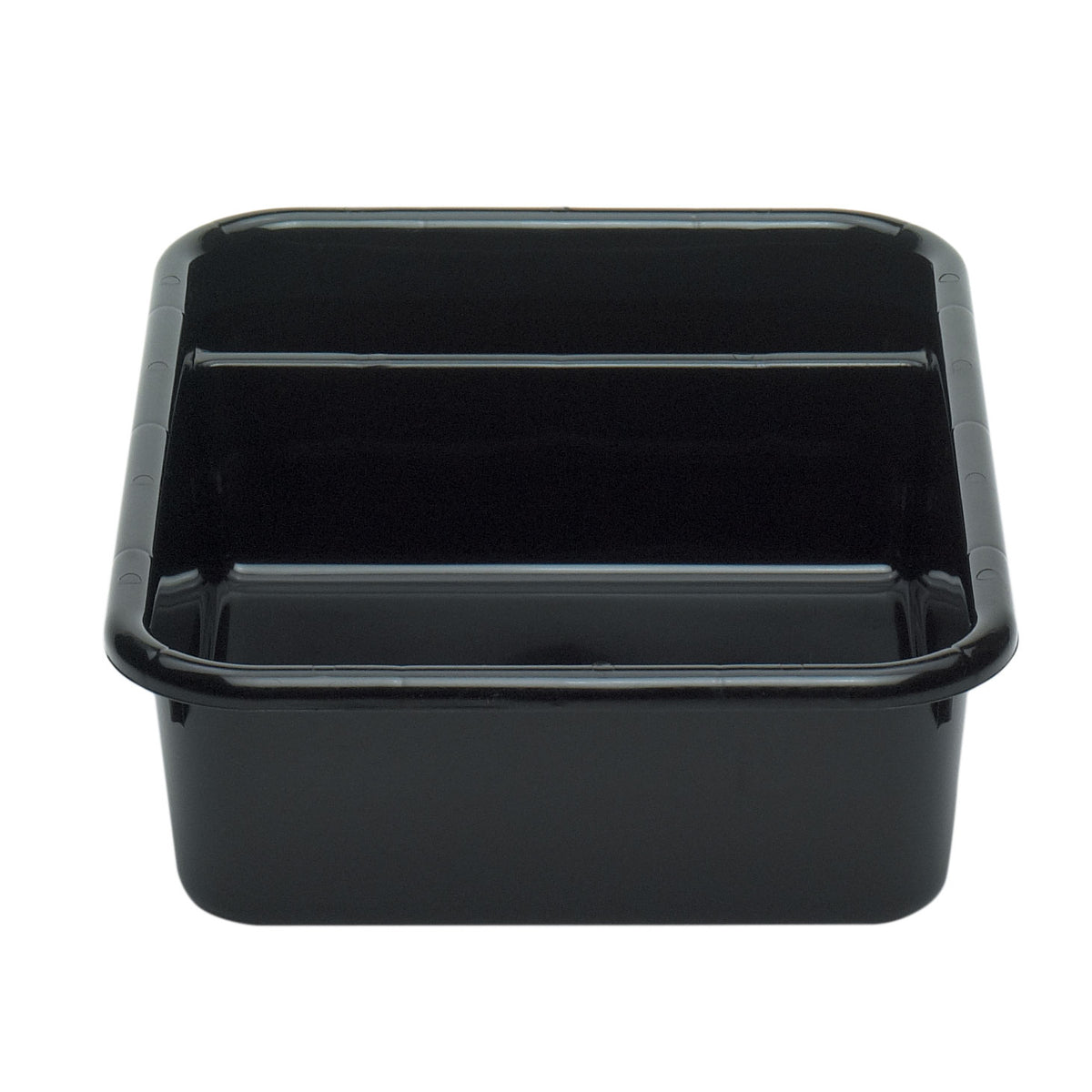 Cambro 1621CBP110 Cambox 2-Compartment Bus Box, 15-5/8"L x 20-1/2"W x 4-7/8"H, Hi-Gloss Plastic, Black — Case of 12 pieces