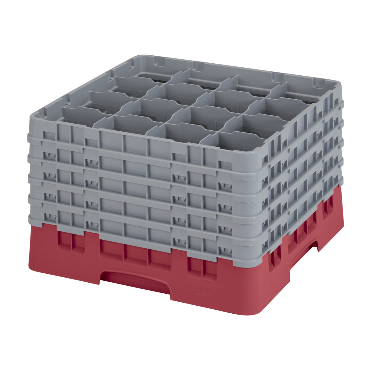 Cambro 16S1058416 Camrack Glass Rack, Full Size, 19-3/4 x 19-3/4, 16 Compartments, Cranberry Red, HACCP Compliant — Case of 2 pieces