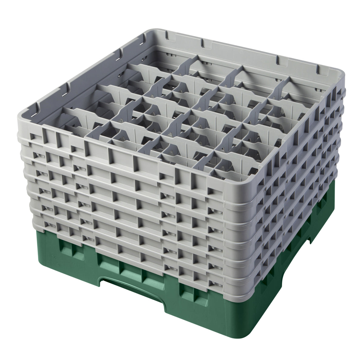 Cambro 16S1114119 Camrack Glass Rack, Sherwood Green, 16 Compartments, 19-3/4" x 19-3/4", HACCP Compliant — Case of 2 pieces