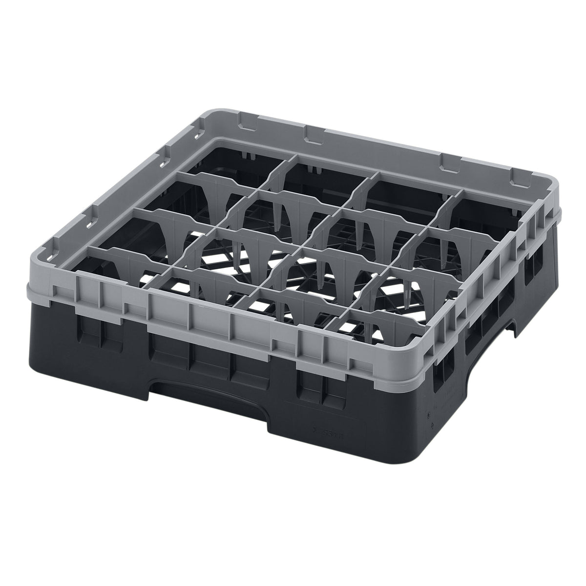 Cambro 16S318110 Camrack Glass Rack, Black, Full Size, 19-3/4 x 19-3/4, 16 Compartments, 4-3/8 Max Dia, HACCP — Case of 5 pieces