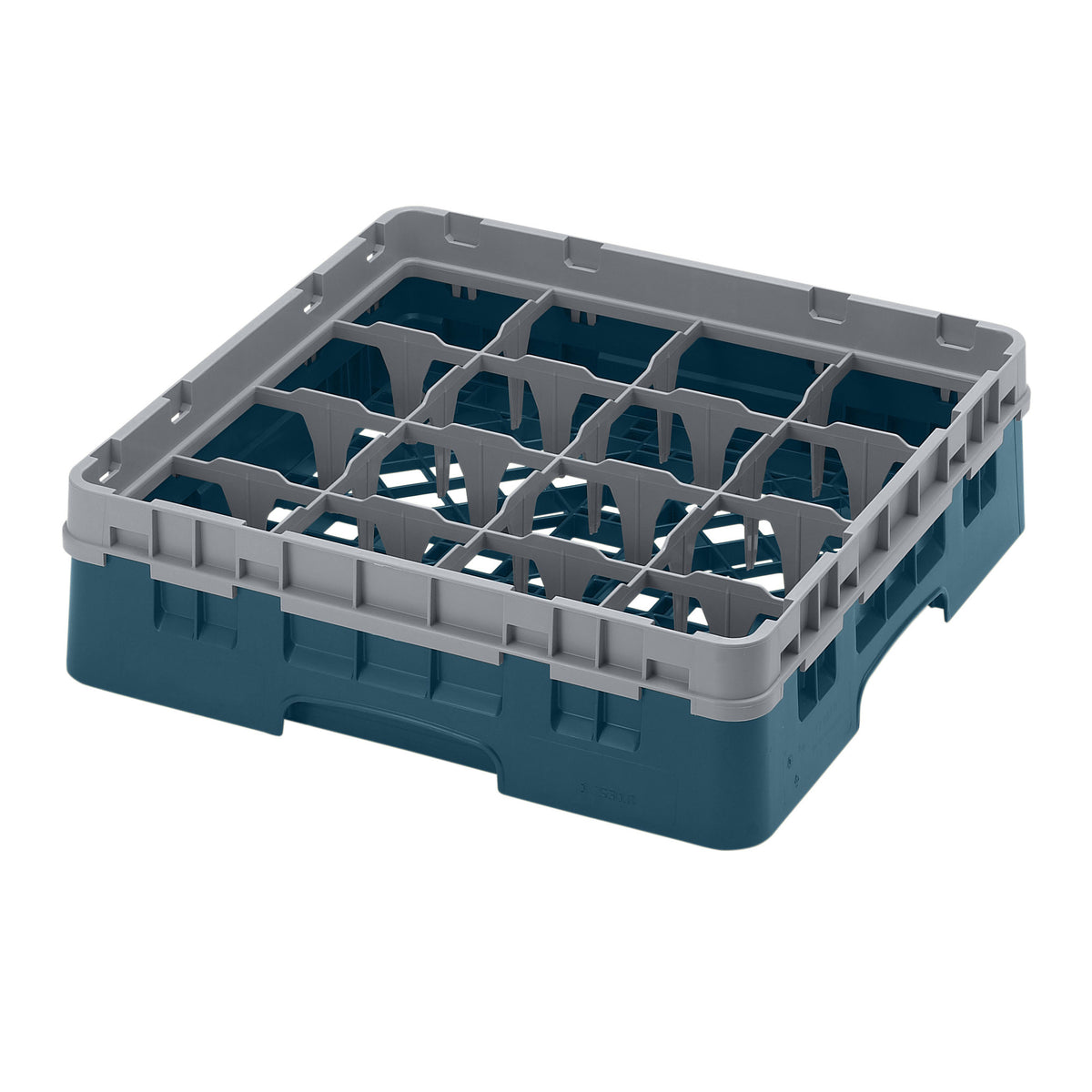 Cambro 16S318414 Camrack Glass Rack, Teal, Full Size, 19-3/4" x 19-3/4", 16 Compartments, 4-3/8" Max Dia — Case of 5 pieces
