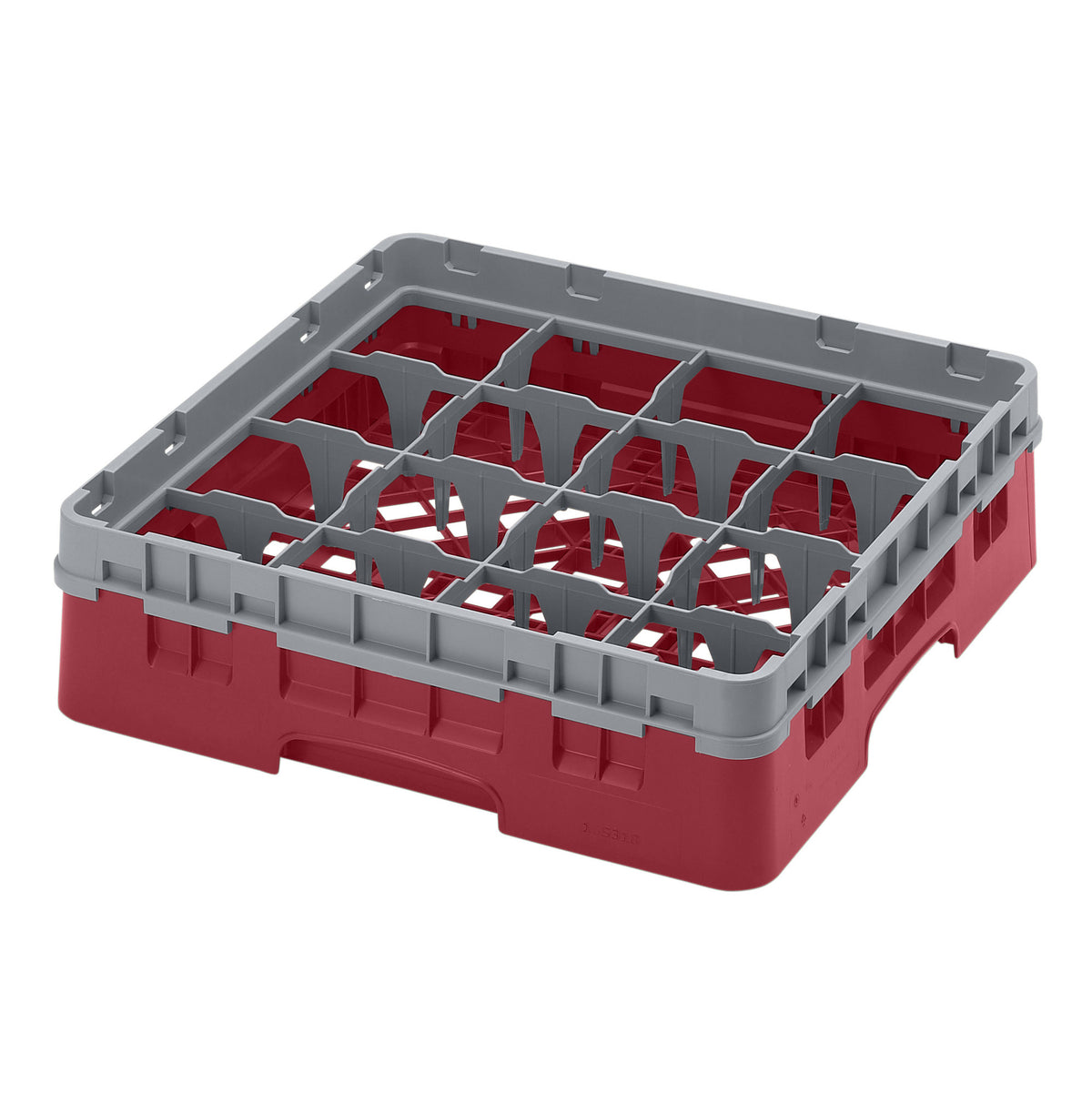 Cambro 16S318416 Camrack Glass Rack, Red, Full Size, 19-3/4 x 19-3/4, 16 Compartments — Case of 5 pieces