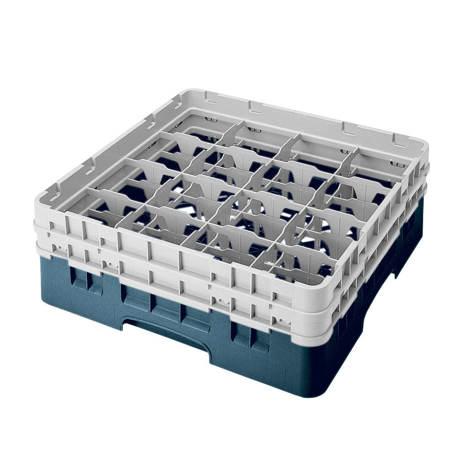 Cambro 16S434414 Camrack Glass Rack, Teal, Full Size, 19-3/4 x 19-3/4, 16 Compartments, 4-3/8 Max Dia, HACCP — Case of 4 pieces