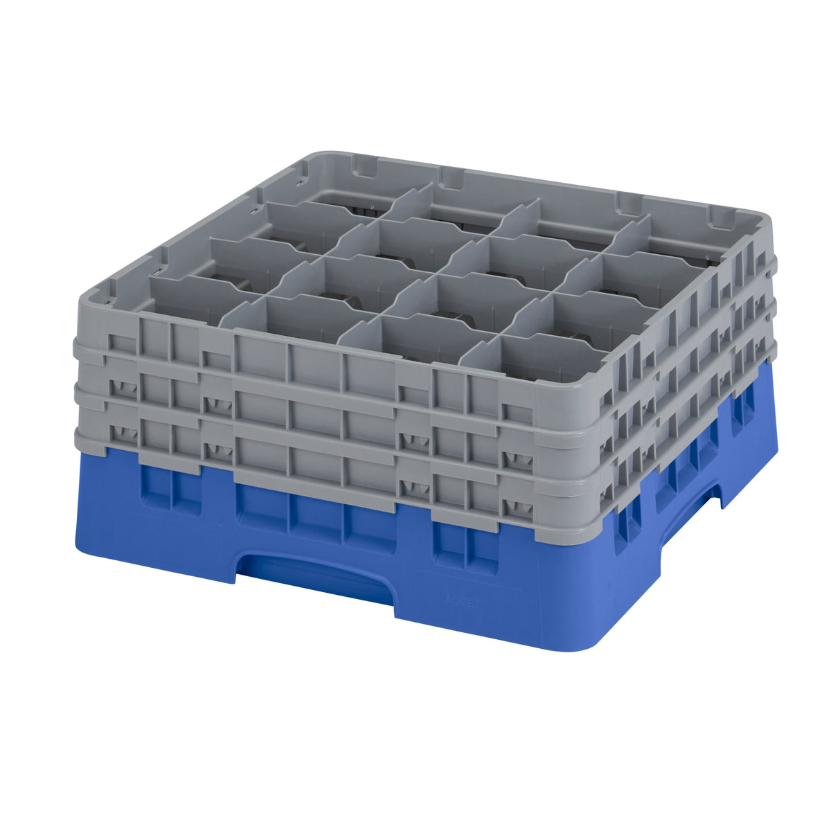 Cambro 16S738168 Camrack Glass Rack, Full Size, Blue, 19-3/4 x 19-3/4, 16 Compartments, HACCP Compliant — Case of 3 pieces