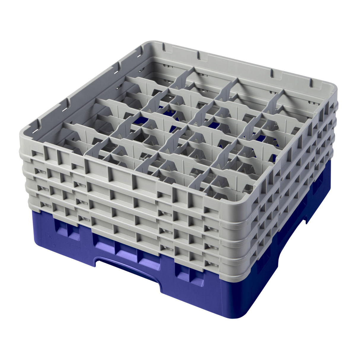 Cambro 16S800186 Camrack Glass Rack, Navy Blue, Full Size, 19-3/4" x 19-3/4", 16 Compartments — Case of 2 pieces