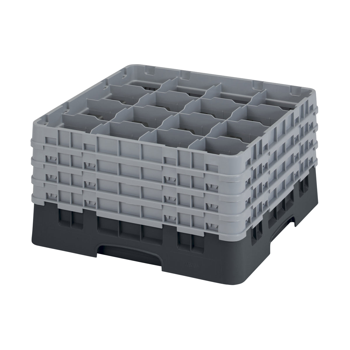 Cambro 16S900110 Camrack Glass Rack, Black, Full Size, 19-3/4 x 19-3/4, 16 Compartments — Case of 2 pieces