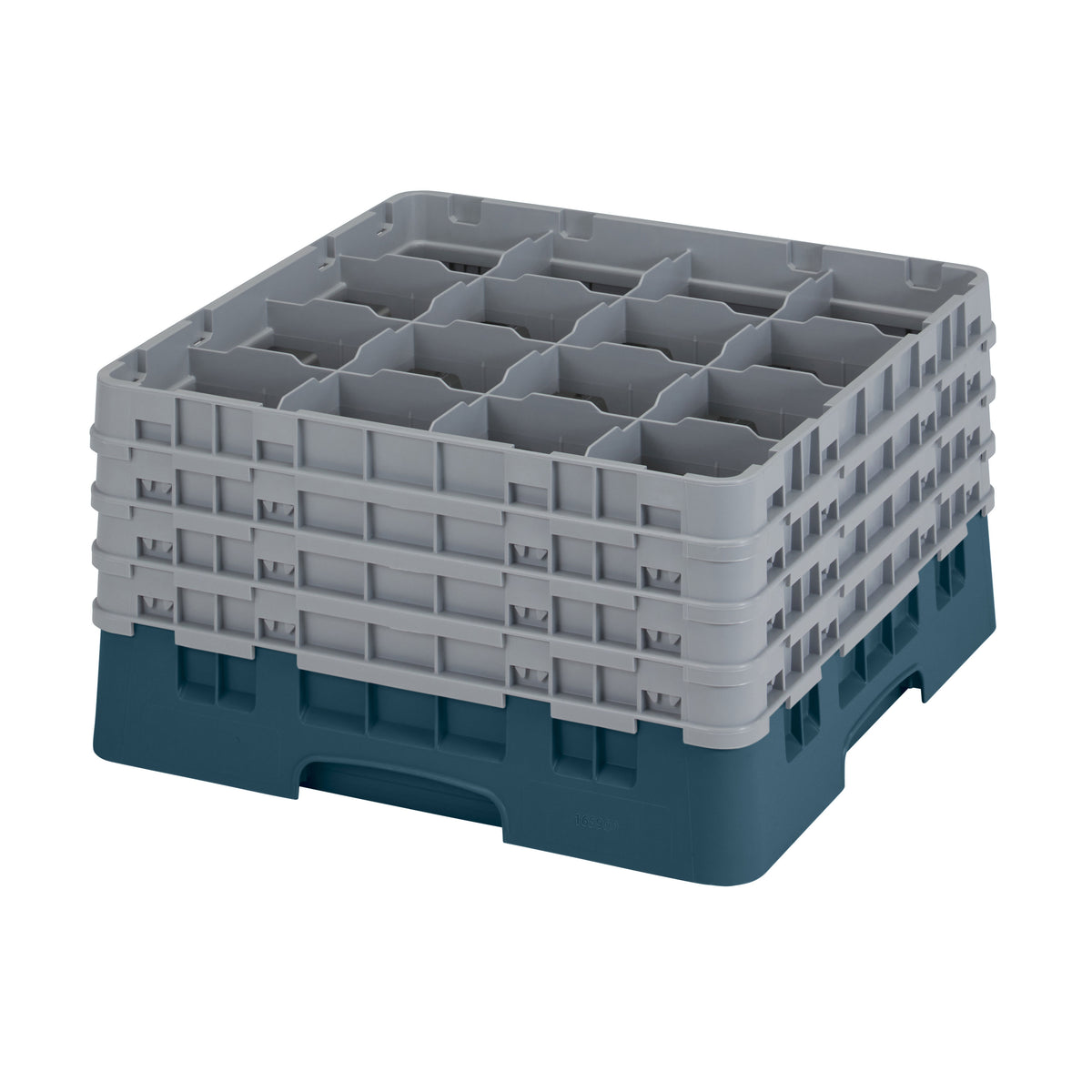 Cambro 16S900414 Camrack Glass Rack, Teal, Full Size, 19-3/4 x 19-3/4, 16 Compartments, 4-3/8 Max Dia — Case of 2 pieces