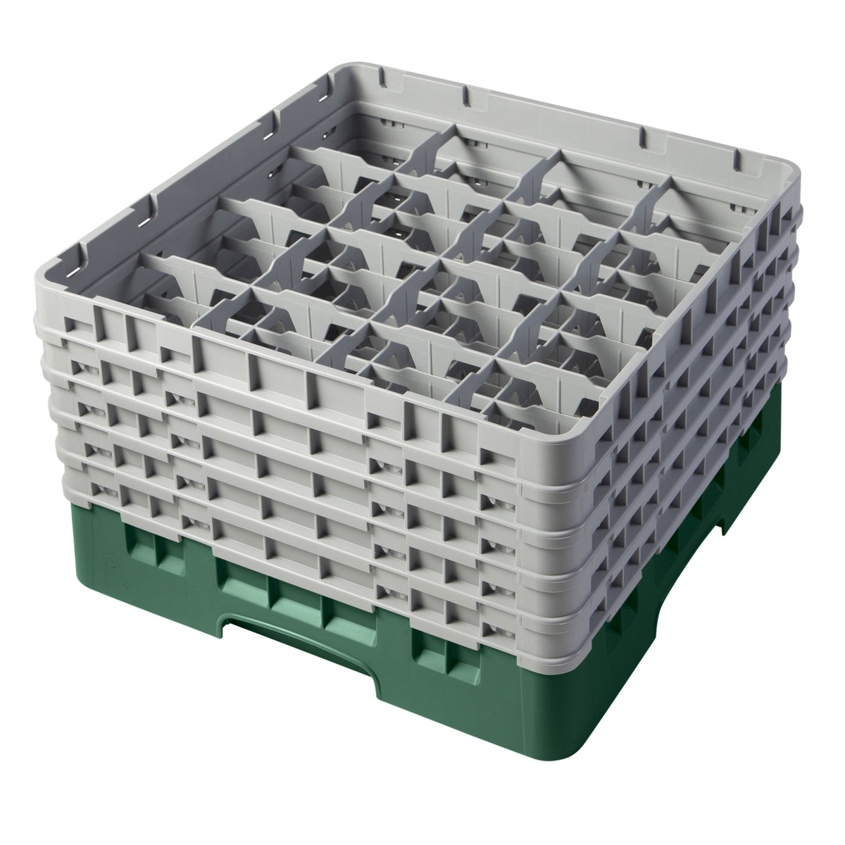 Cambro 16S958119 Camrack Glass Rack, Sherwood Green, Full Size, 19-3/4" x 19-3/4", 16 Compartments — Case of 2 pieces