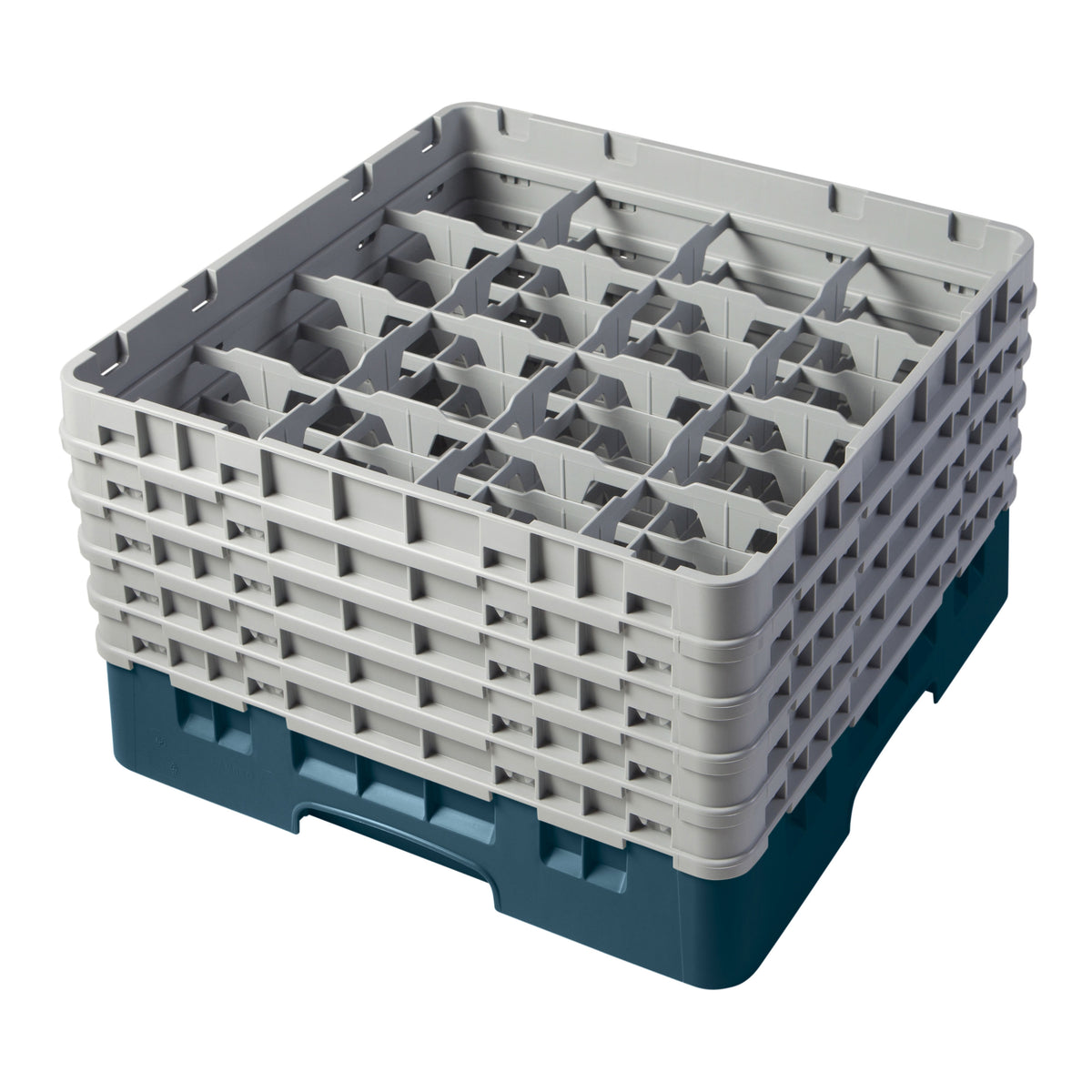 Cambro 16S958414 Camrack Glass Rack, Teal, Full Size, 19-3/4 x 19-3/4, 16 Compartments, 4-3/8 Max Dia — Case of 2 pieces