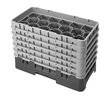 Cambro 17HS1114151 Camrack Glass Rack, Half Size, Soft Gray, 17 Compartments, 2-7/8" Max Dia, 11-3/4" Max Height — Case of 2 pieces