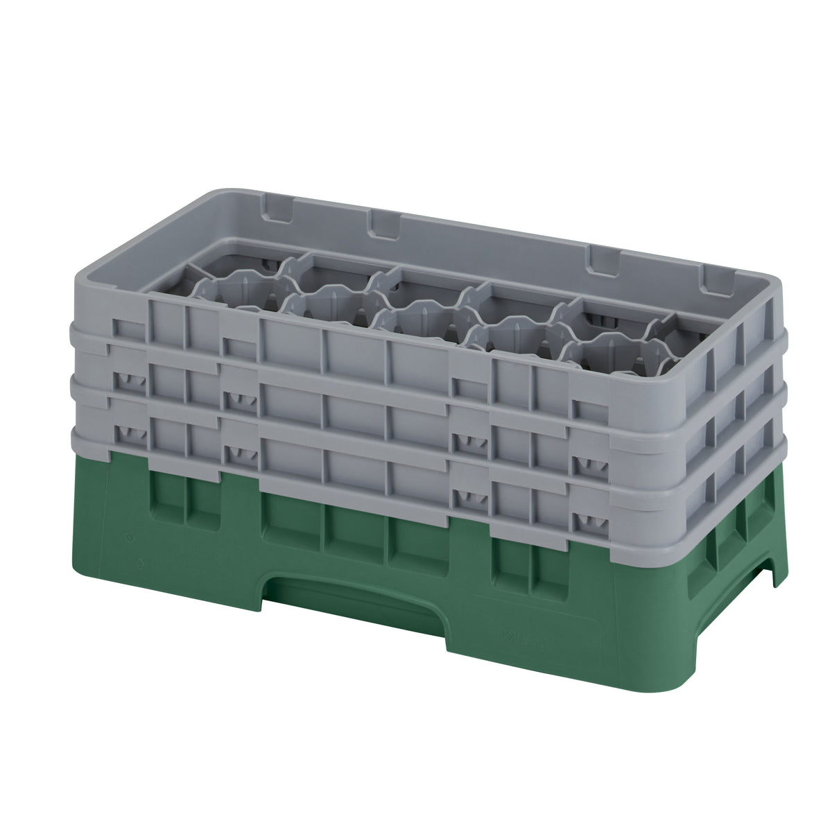 Cambro 17HS638119 Camrack Glass Rack, Sherwood Green, Half Size, 17 Compartments, 2-7/8" Max Dia, 6-7/8" Max Height — Case of 3 pieces