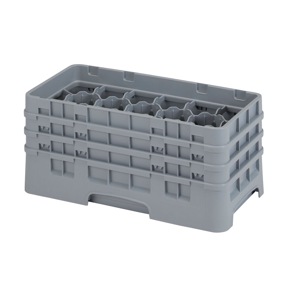 Cambro 17HS638151 Camrack Glass Rack, Half Size, Soft Gray, 17 Compartments, 10x19.75x8.875, HACCP Compliant — Case of 3 pieces