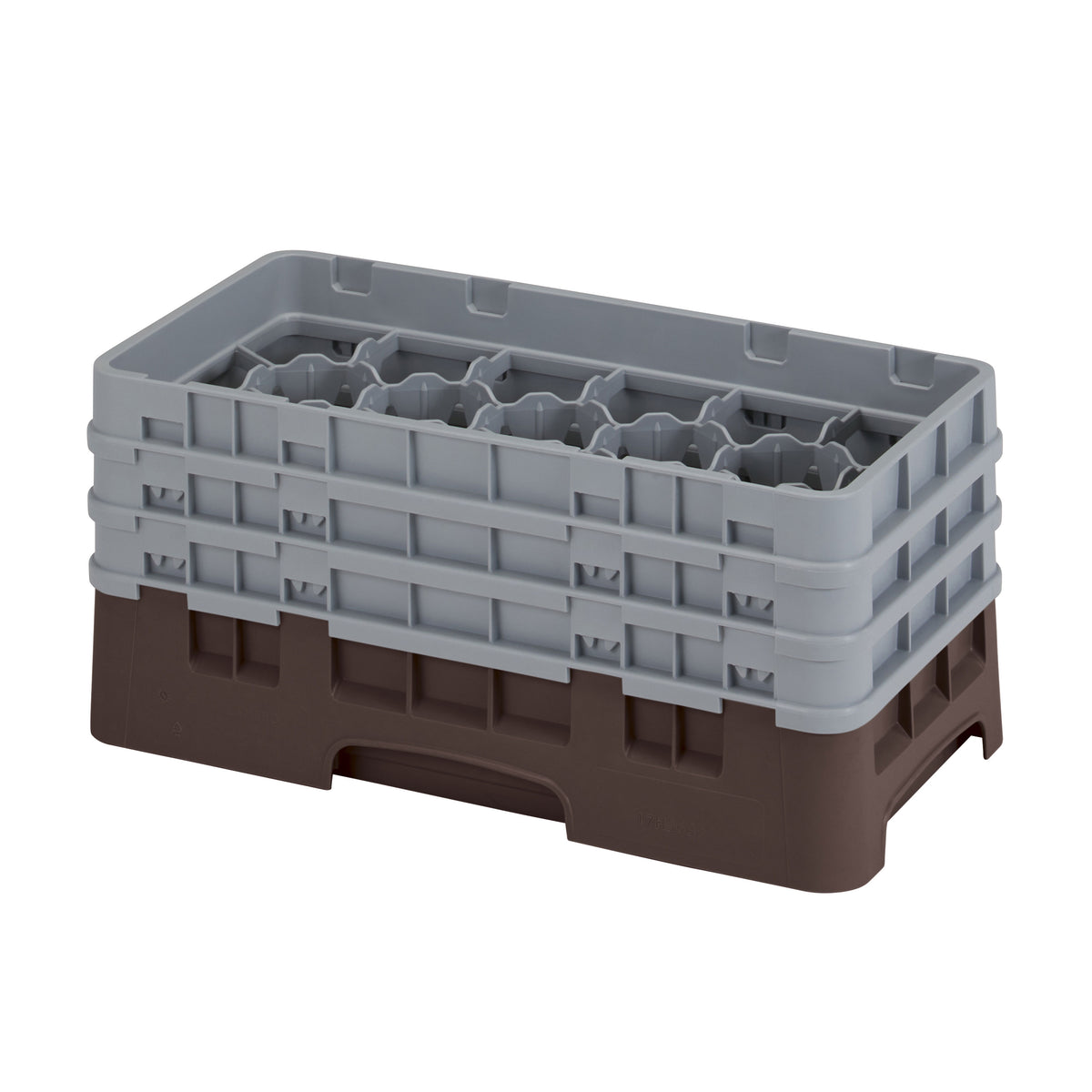 Cambro 17HS638167 Camrack Glass Rack, Half Size, Brown, 17 Compartments, 10x19.75x8.875, 2.875 Max Dia, HACCP — Case of 3 pieces