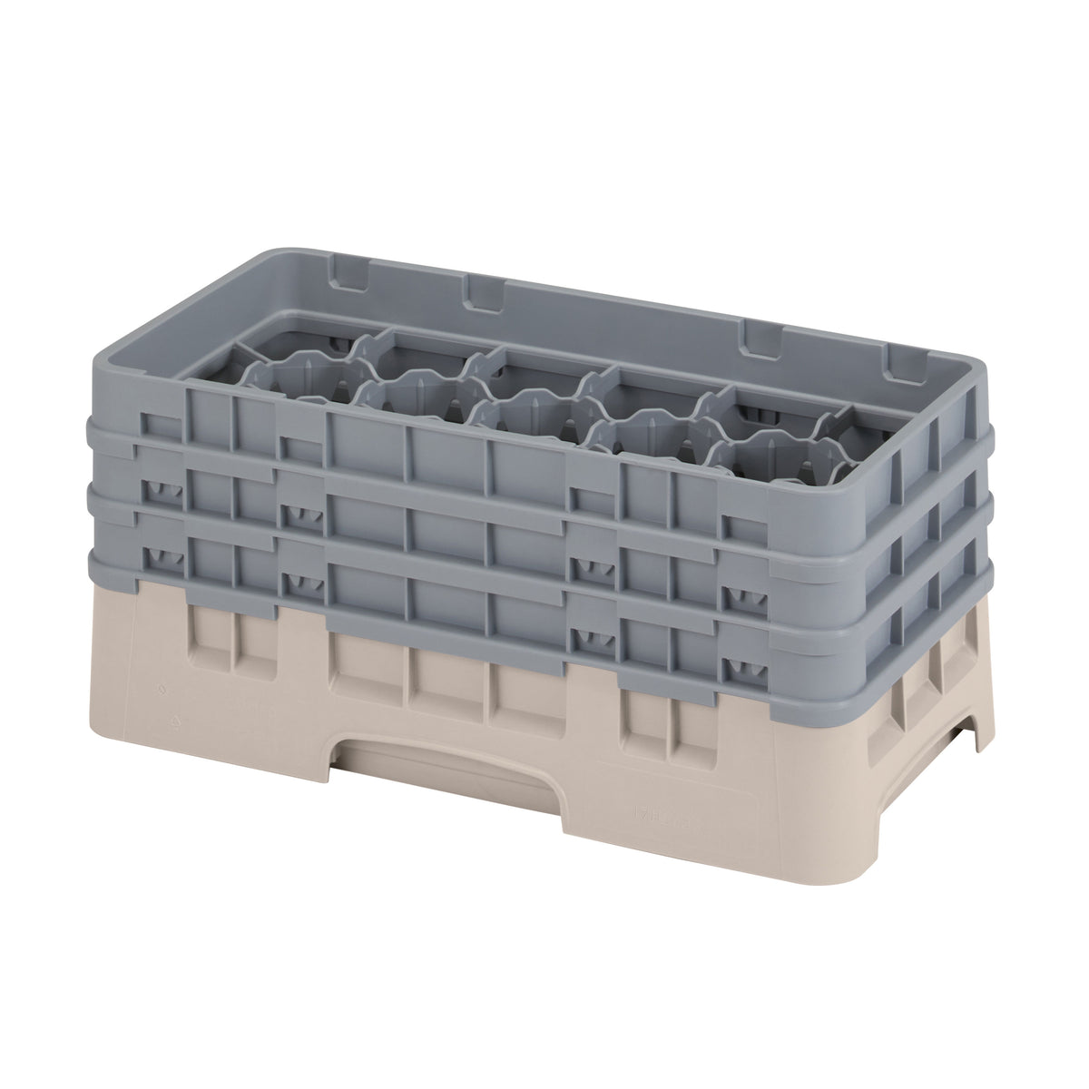 Cambro 17HS638184 Camrack Glass Rack, Half Size, Beige, 17 Compartments, 2-7/8" Max Dia, 6-7/8" Max Height — Case of 3 pieces