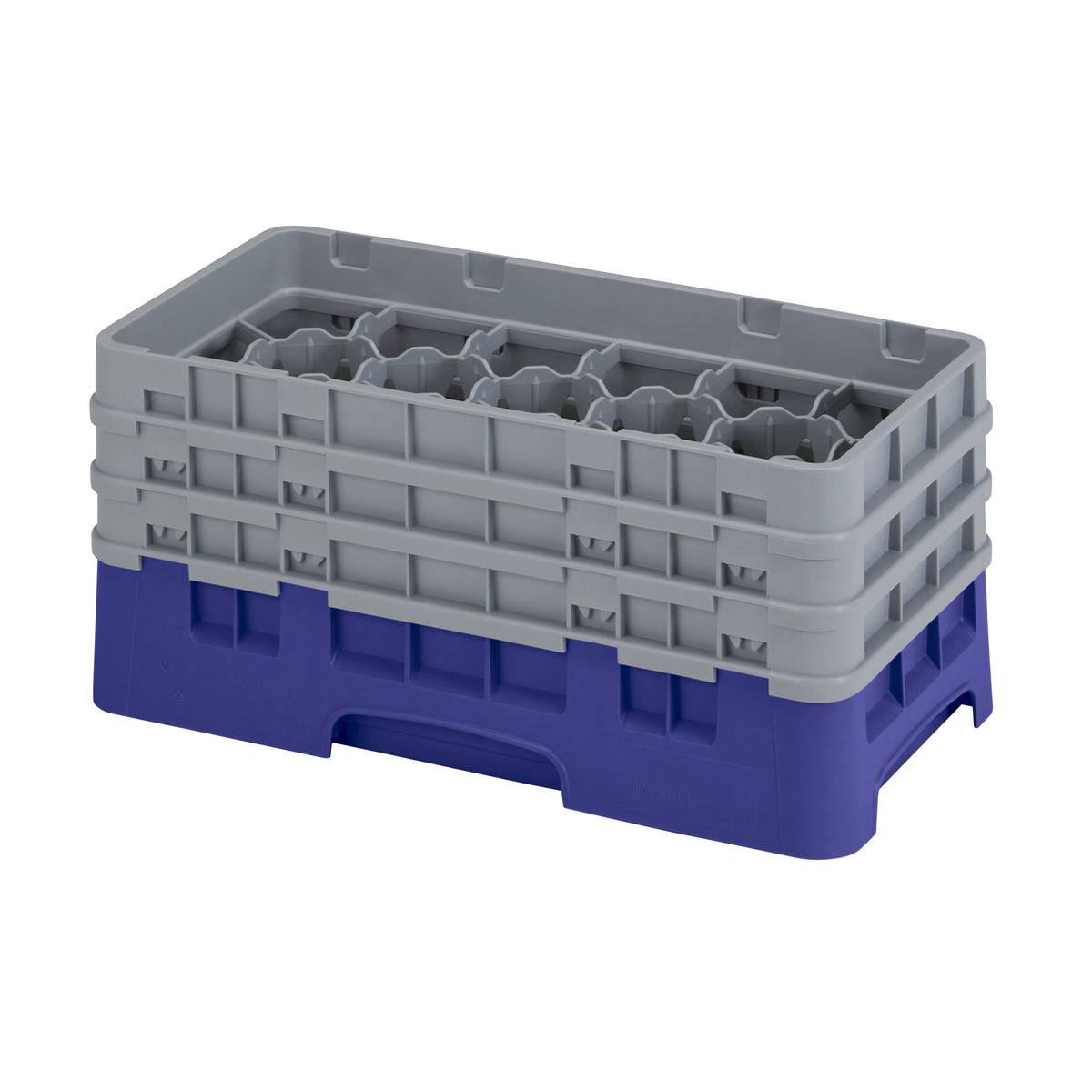 Cambro 17HS638186 Camrack Glass Rack, Navy Blue, Half Size, 17 Compartments, 2-7/8" Max Dia, 6-7/8" Max Height — Case of 3 pieces