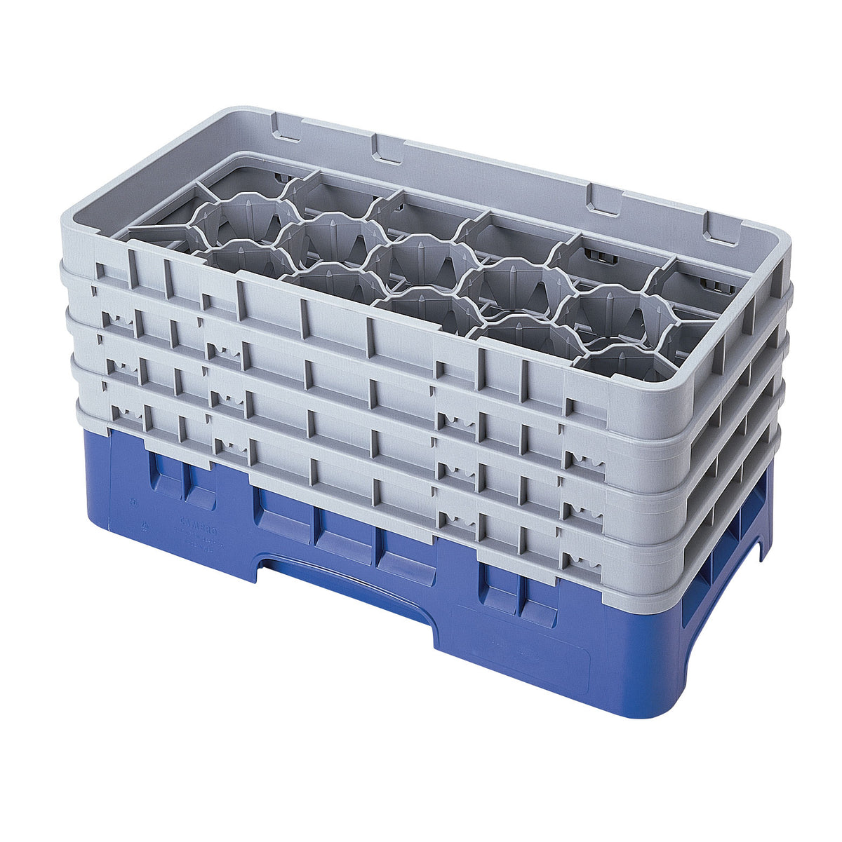 Cambro 17HS800186 Camrack Glass Rack, Navy Blue, Half Size, 10x19.75x10.5, 17 Compartments, 2.875 Max Dia, 8.5 Max Height — Case of 2 pieces
