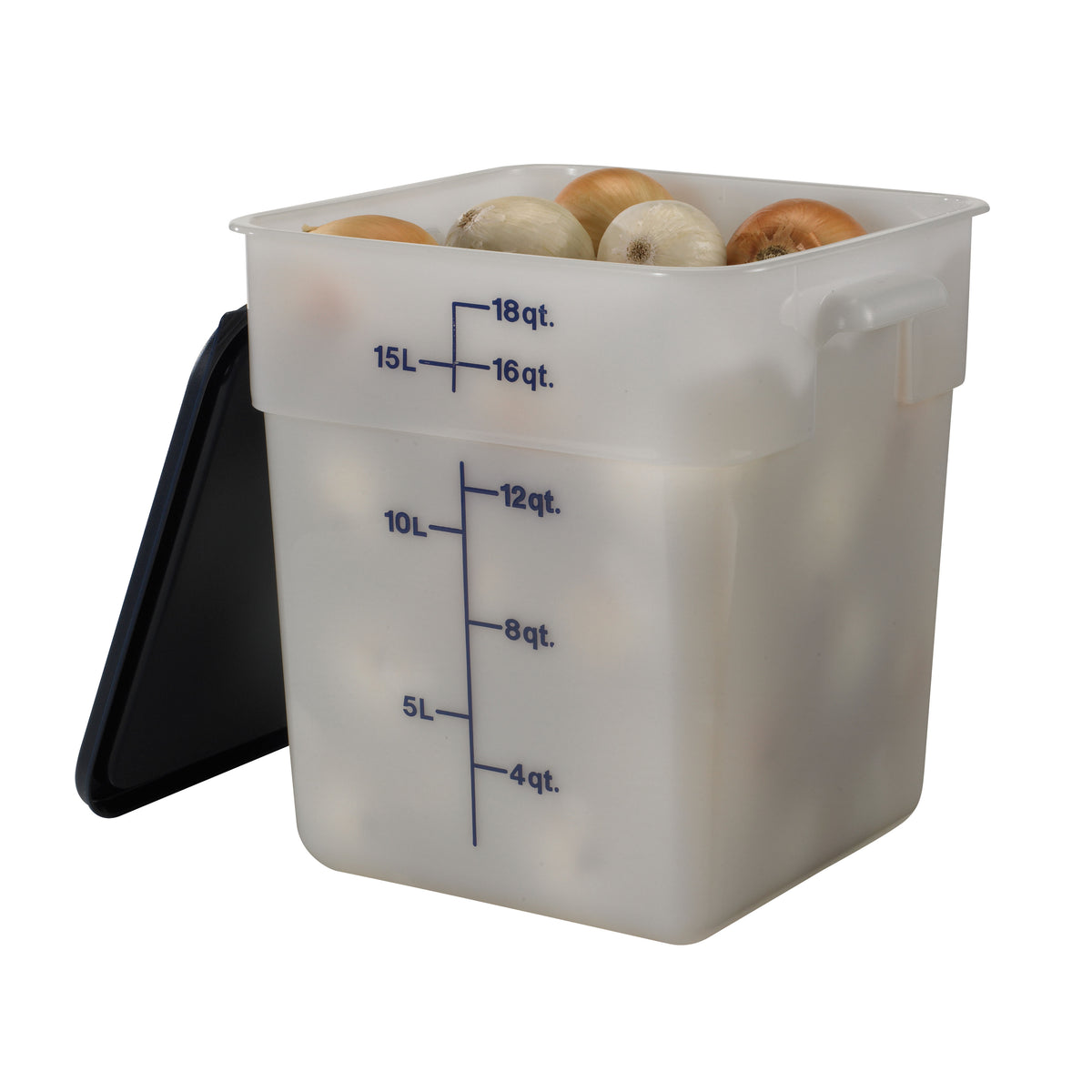 Cambro 18SFSP148 CamSquare 18-qt Square Container, 11-1/4"Lx12-1/4"Wx12-5/8"H, White PE — Case of 6 pieces