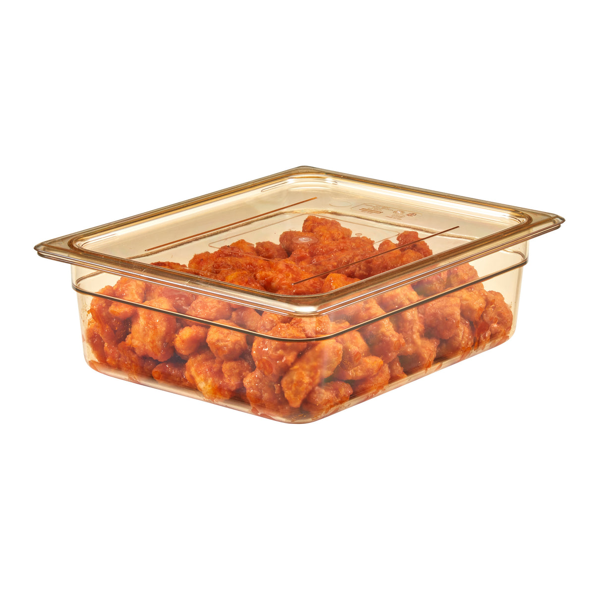 Cambro 20HPCH150 H-Pan 1/2-Size Amber Plastic Cover with Handle, Non-Stick, -40°F to 300°F, NSF — Case of 6 pieces