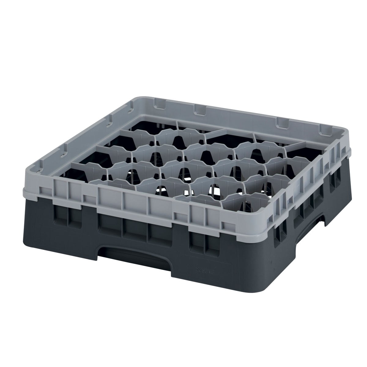 Cambro 20S318110 Camrack Glass Rack, Black, Full Size, 19-3/4 x 19-3/4, 20 Compartments, 3-7/8 Max Dia, HACCP — Case of 5 pieces