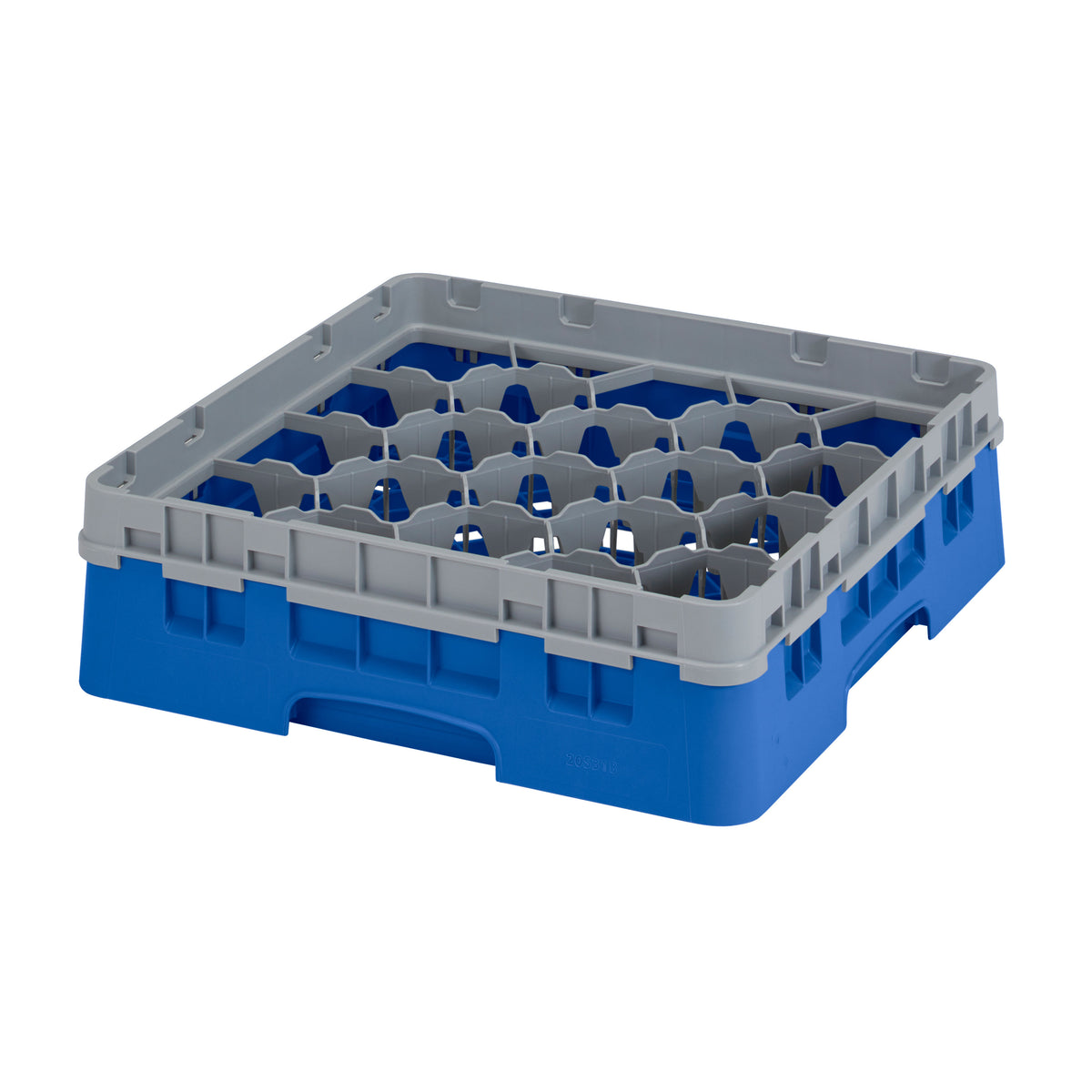 Cambro 20S318168 Camrack Glass Rack, Blue, Full Size, 19-3/4 x 19-3/4, 20 Compartments, 3-7/8 Max Dia, HACCP — Case of 5 pieces
