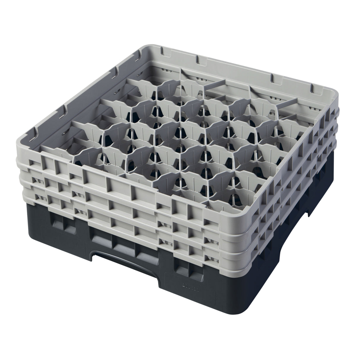 Cambro 20S638110 Camrack Glass Rack, Black, Full Size, 20 Compartments, 3-7/8 Max Dia, 6-7/8 Max Height — Case of 3 pieces