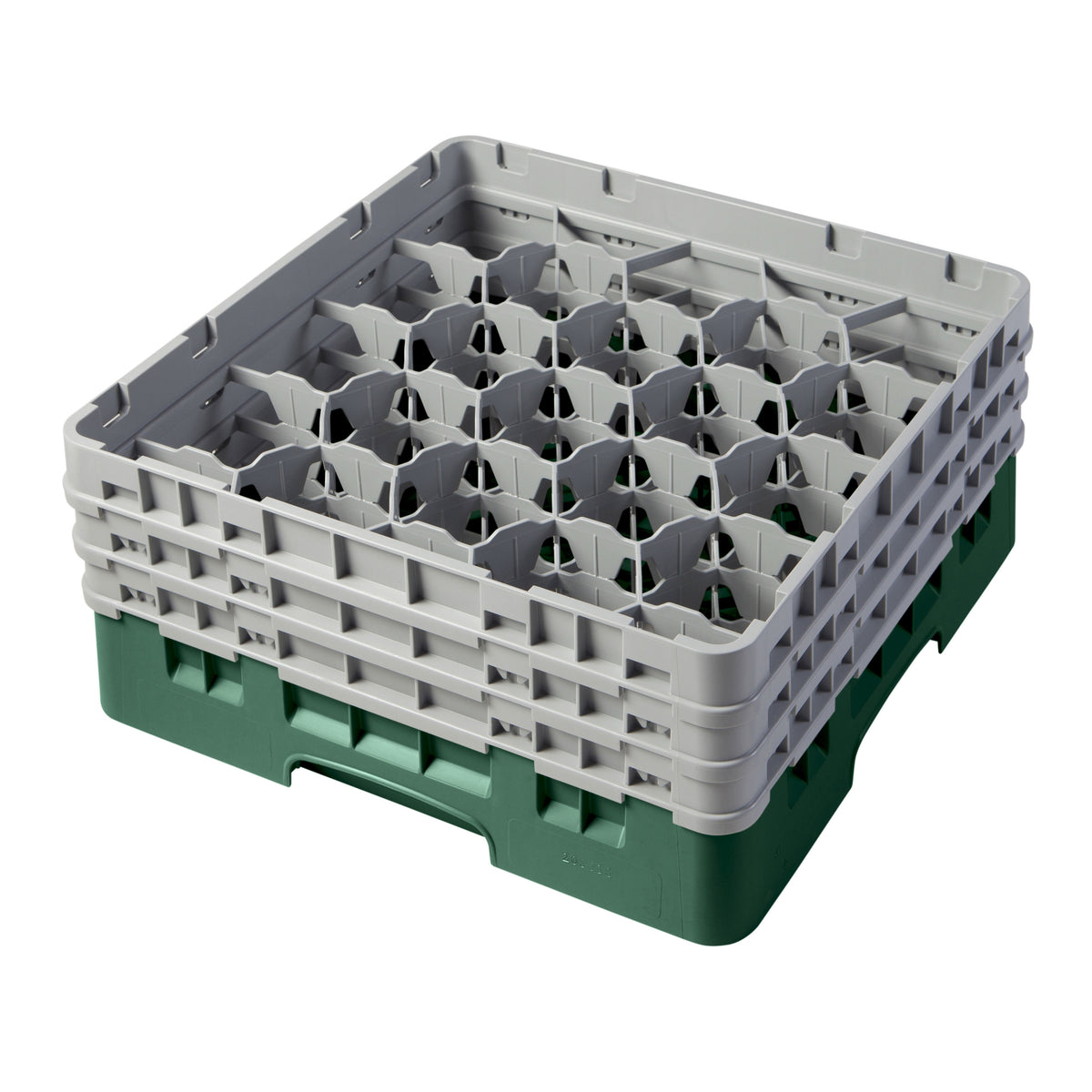 Cambro 20S638119 Camrack Glass Rack, Sherwood Green, 20 Compartments, 19-3/4" x 19-3/4", 6-7/8" Height — Case of 3 pieces