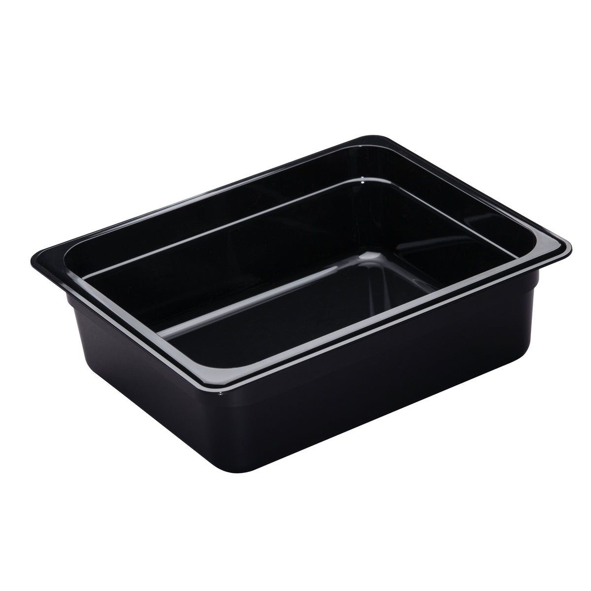 Cambro 24CW110 Food Pan - 6.3 Qt, 4" Deep, 1/2 Size, Black Polycarbonate, NSF — Case of 6 pieces