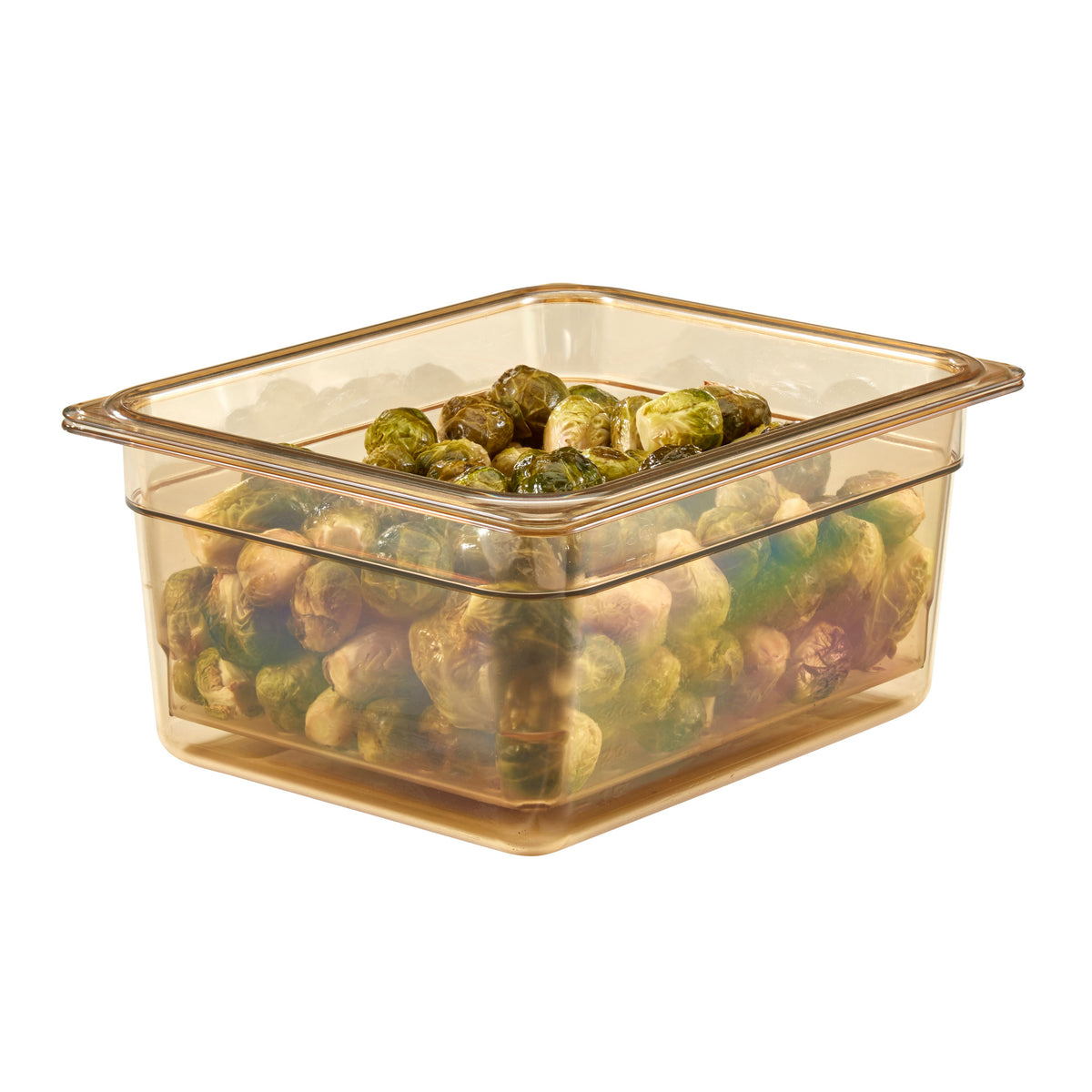 Cambro 25CLRHP150 H-Pan Colander, 5" Deep, 1/2-Size Amber Plastic, NSF Approved, -40°F to 300°F, — Case of 6 pieces