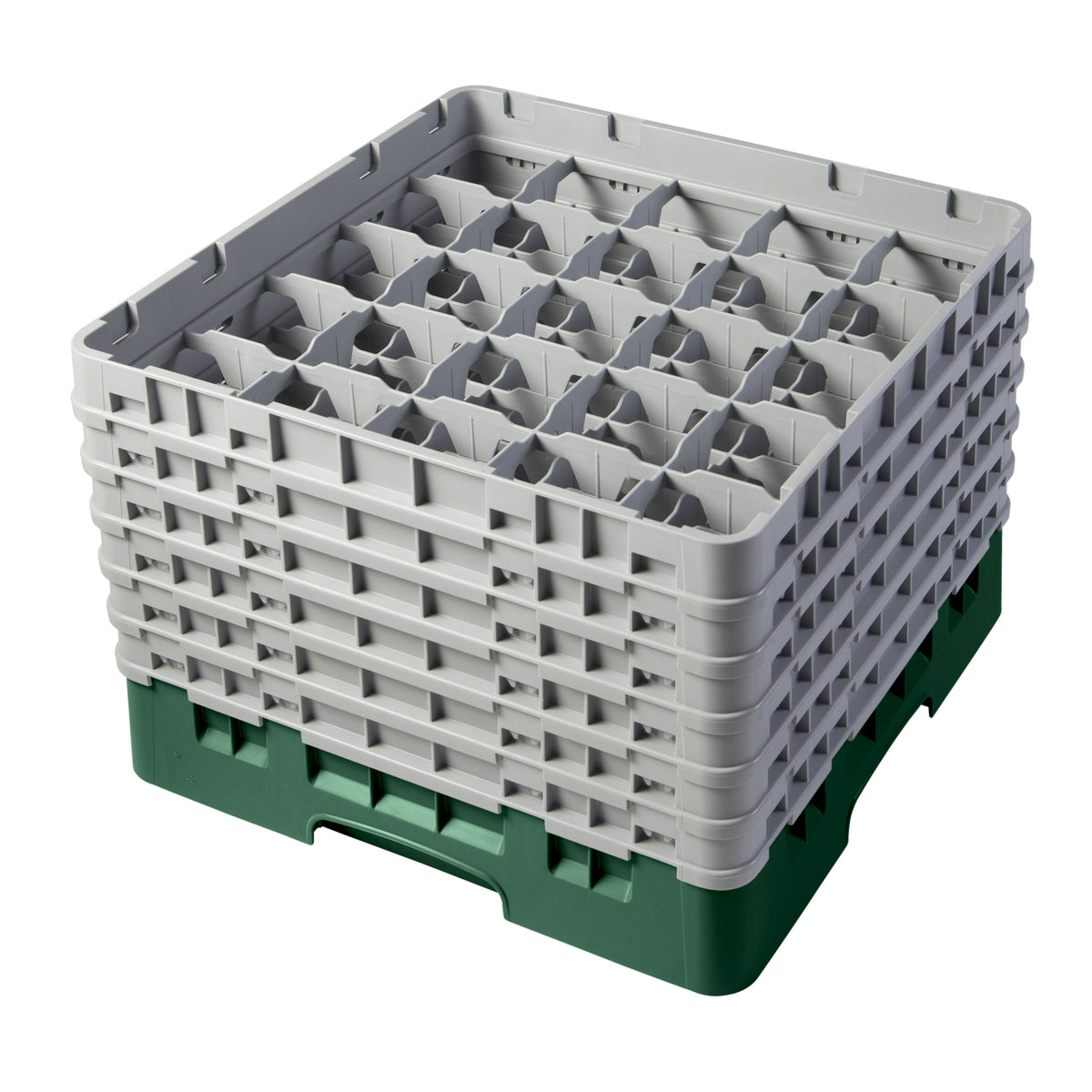 Cambro 25S1114119 Camrack Glass Rack, Sherwood Green, Full Size, 19-3/4 x 19-3/4, 25 Compartments — Case of 2 pieces