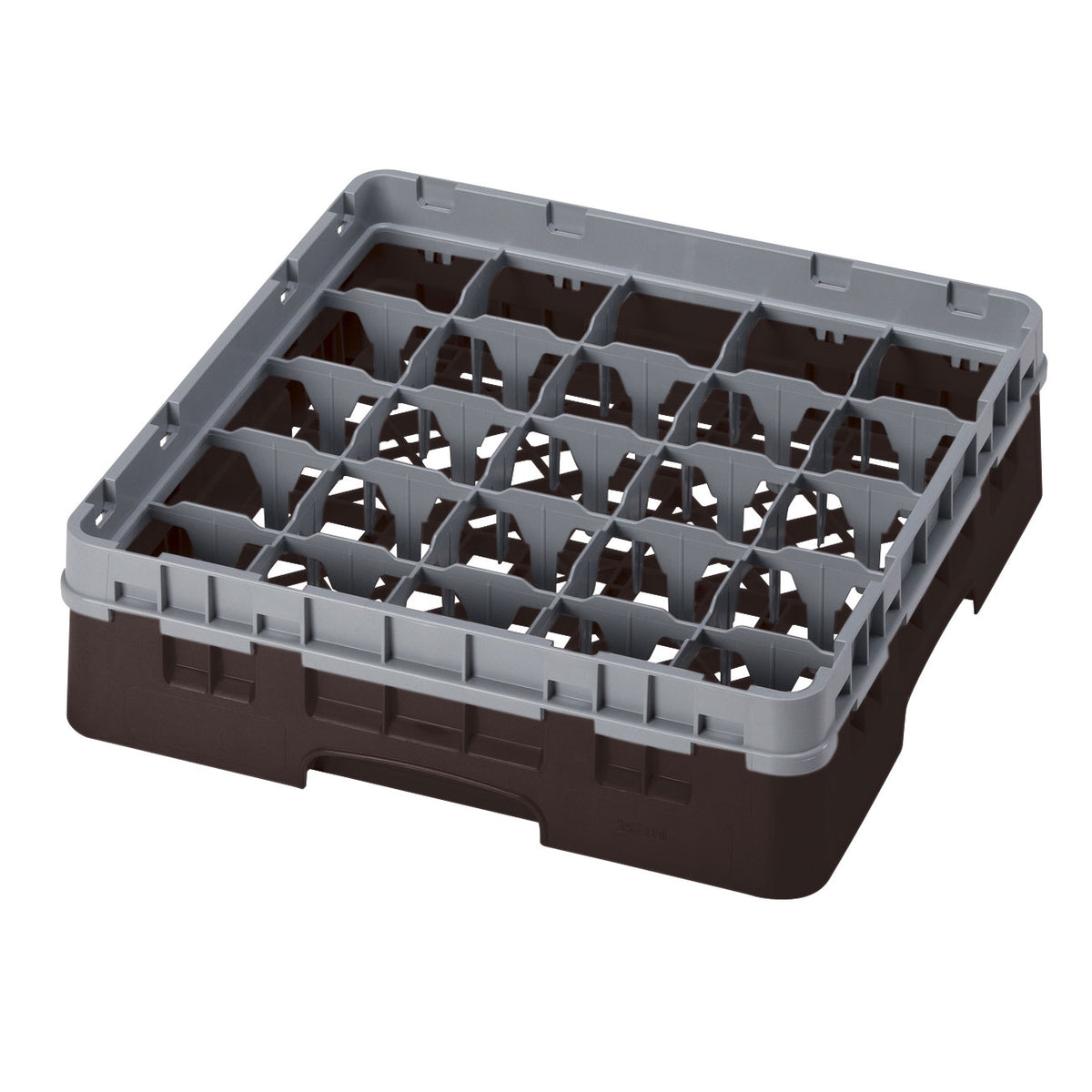 Cambro 25S318167 Camrack Glass Rack, Brown, Full Size, 19-3/4" x 19-3/4", 25 Compartments, 3-7/16" Max Dia — Case of 5 pieces