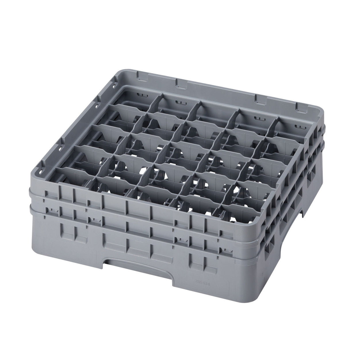 Cambro 25S434151 Camrack Glass Rack, Soft Gray, Full Size, 19-3/4 x 19-3/4, 25 Compartments, 3-7/16 Max Dia, 5-1/4 Max Height — Case of 4 pieces