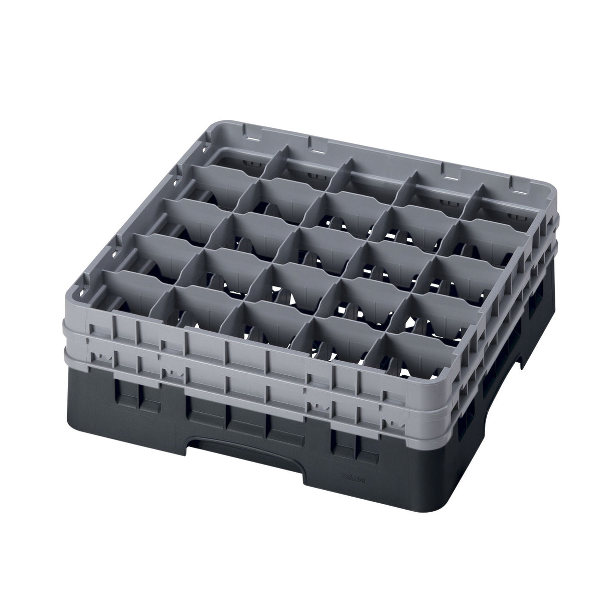 Cambro 25S534110 Camrack Glass Rack, Full Size, Black, 19-3/4"x19-3/4", 25 Compartments, 3-7/16" Max Dia — Case of 4 pieces