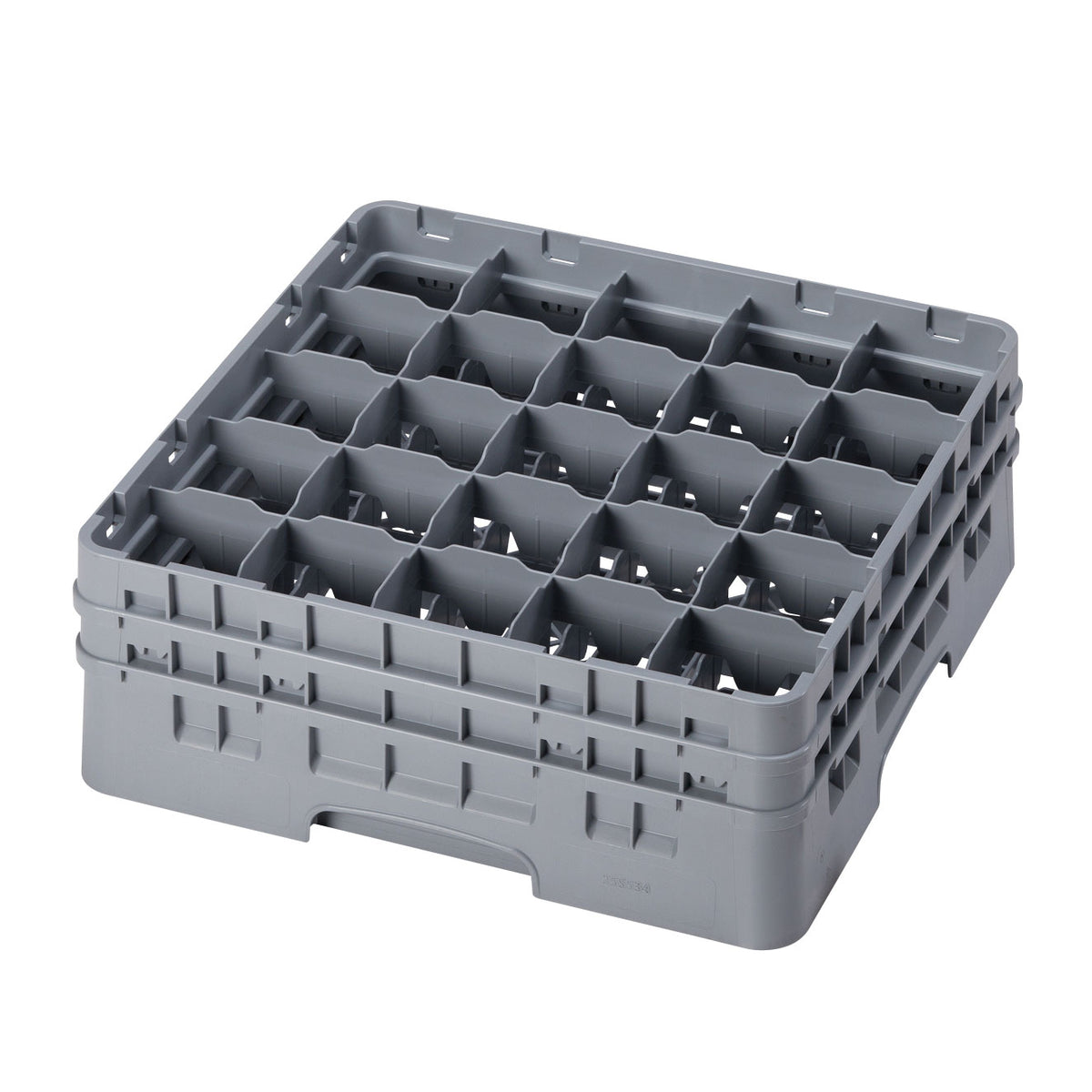 Cambro 25S534151 Camrack Glass Rack, Soft Gray, Full Size, 19-3/4"x19-3/4", 25 Compartments, 3-7/16" Max Dia, 6-1/8" Max Height — Case of 4 pieces