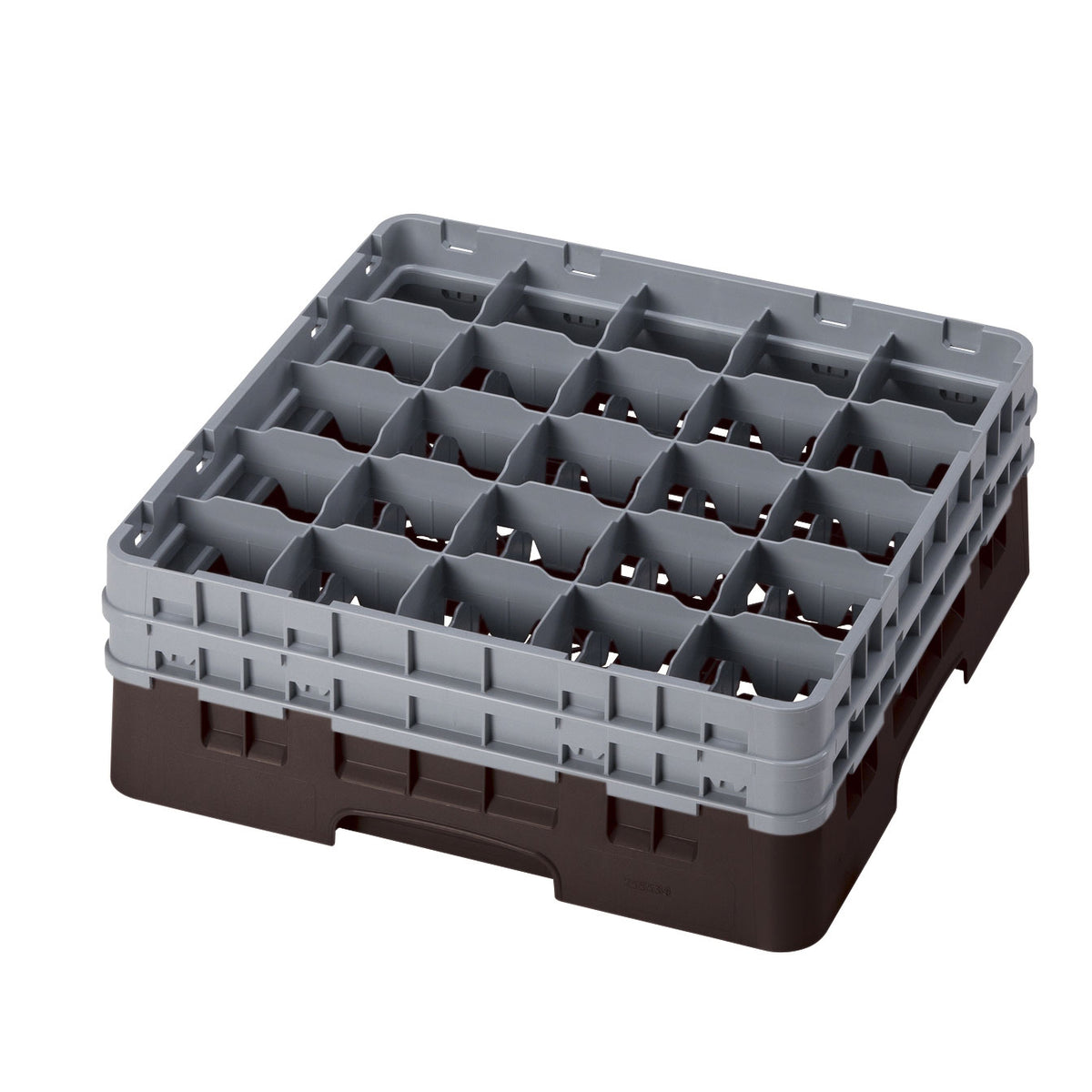 Cambro 25S534167 Camrack Glass Rack, Full Size, Brown, 19-3/4" x 19-3/4", 25 Compartments — Case of 4 pieces