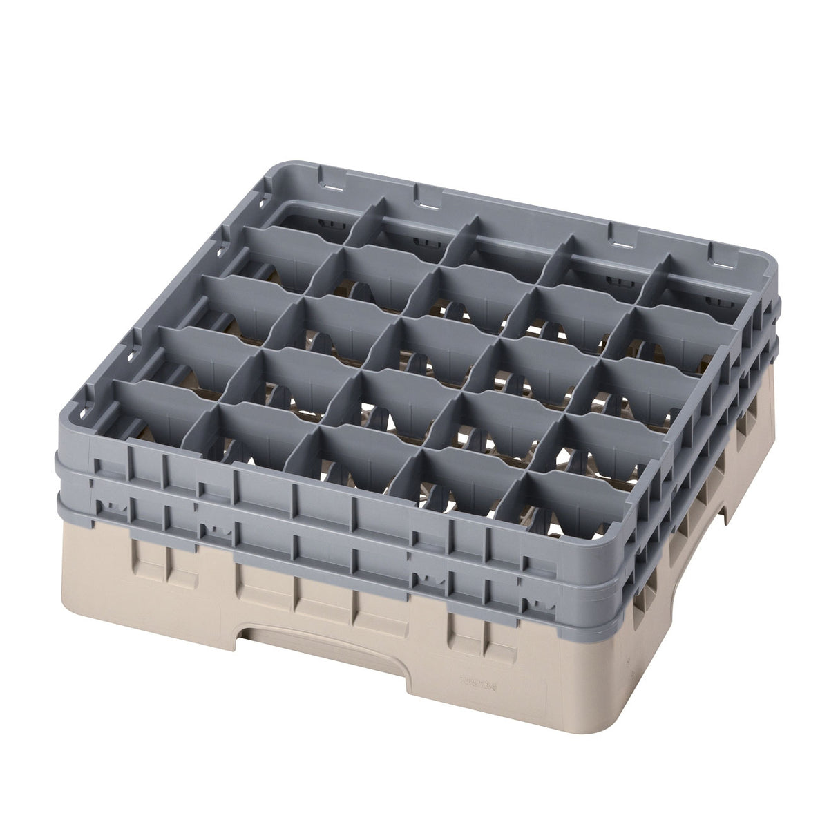 Cambro 25S534184 Camrack Glass Rack, Full Size, Beige, 19-3/4"x19-3/4"x7-1/4", 25 Compartments, 3-7/16" Max Dia — Case of 4 pieces