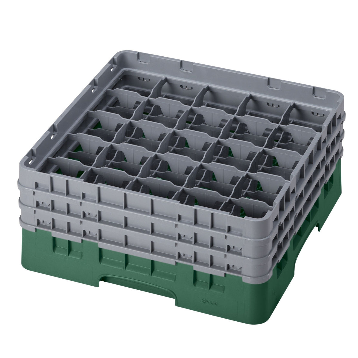 Cambro 25S638119 Camrack Glass Rack, Sherwood Green, Full Size, 19-3/4" x 19-3/4", 25 Compartments — Case of 3 pieces