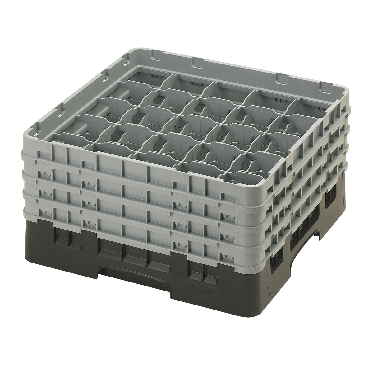 Cambro 25S800110 Camrack Glass Rack, Full Size, Black, 19-3/4 x 19-3/4, 25 Compartments — Case of 2 pieces