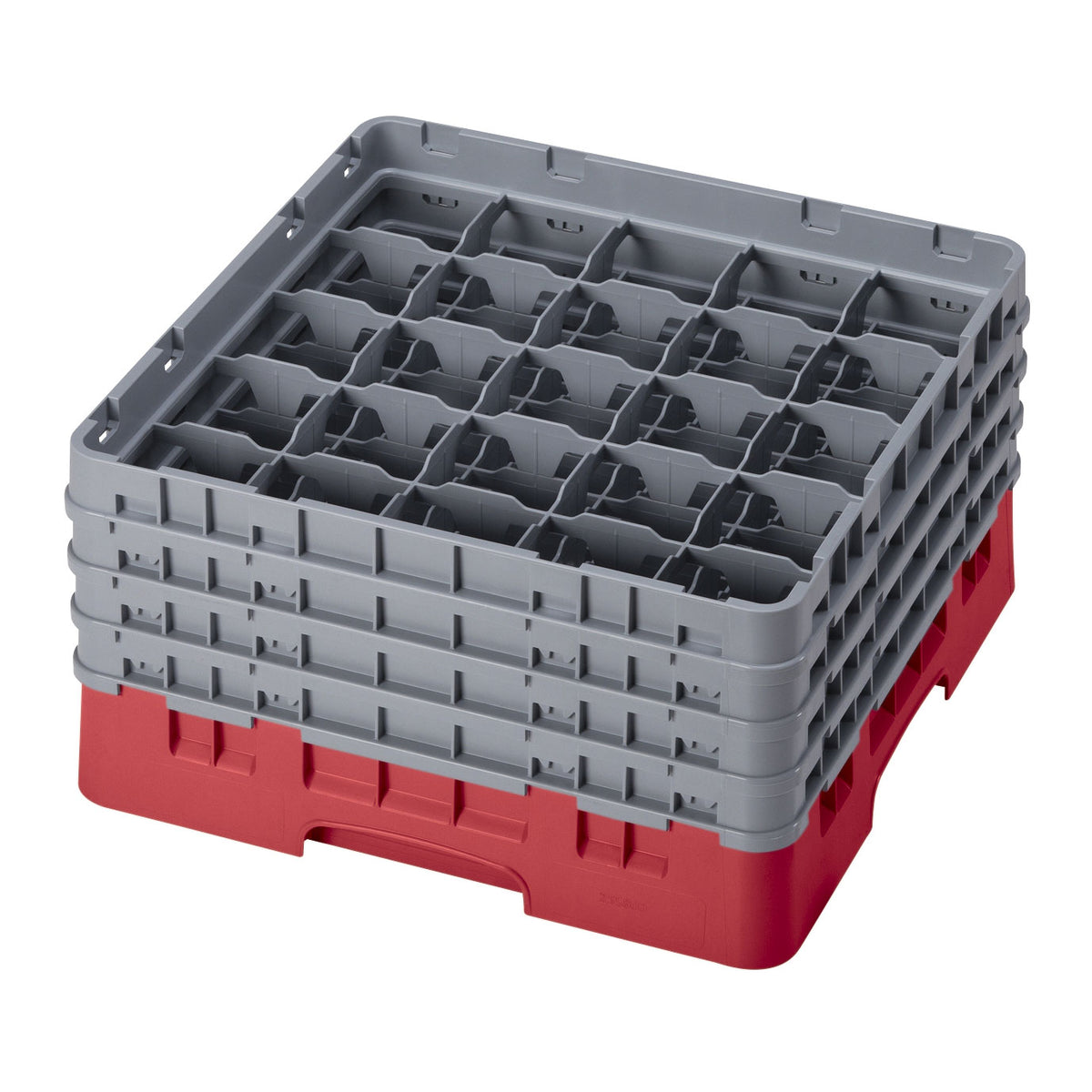 Cambro 25S800163 Camrack Glass Rack, Red, Full Size, 19-3/4 x 19-3/4, 25 Compartments — Case of 2 pieces
