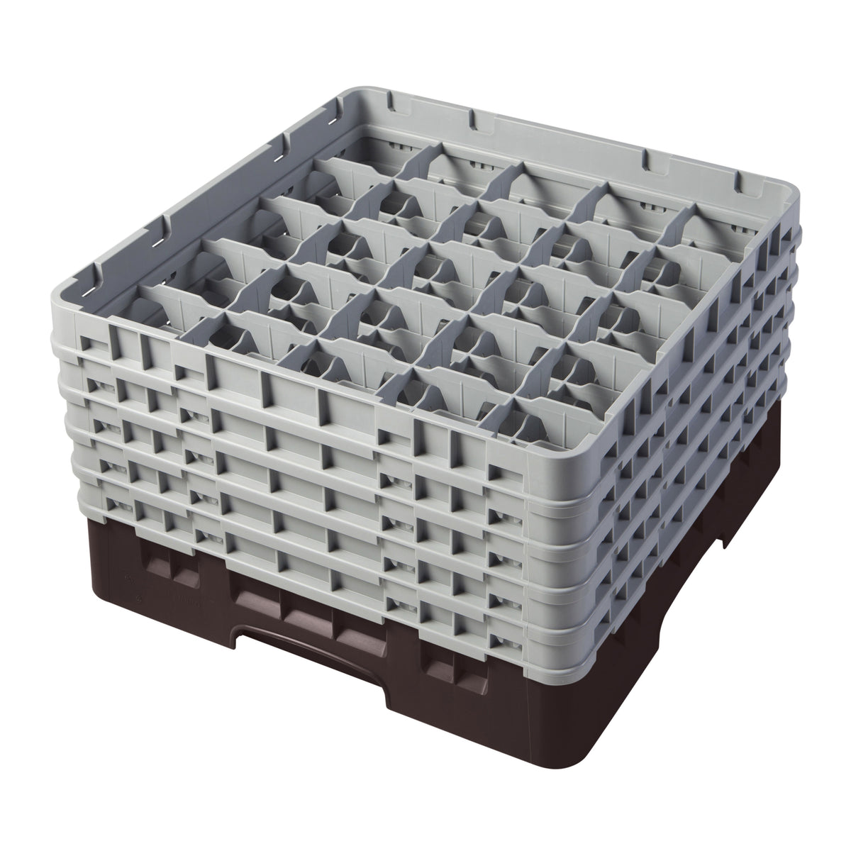 Cambro 25S958167 Camrack Glass Rack, Full Size, 19-3/4 x 19-3/4, 25 Compartments, Brown, HACCP Compliant — Case of 2 pieces