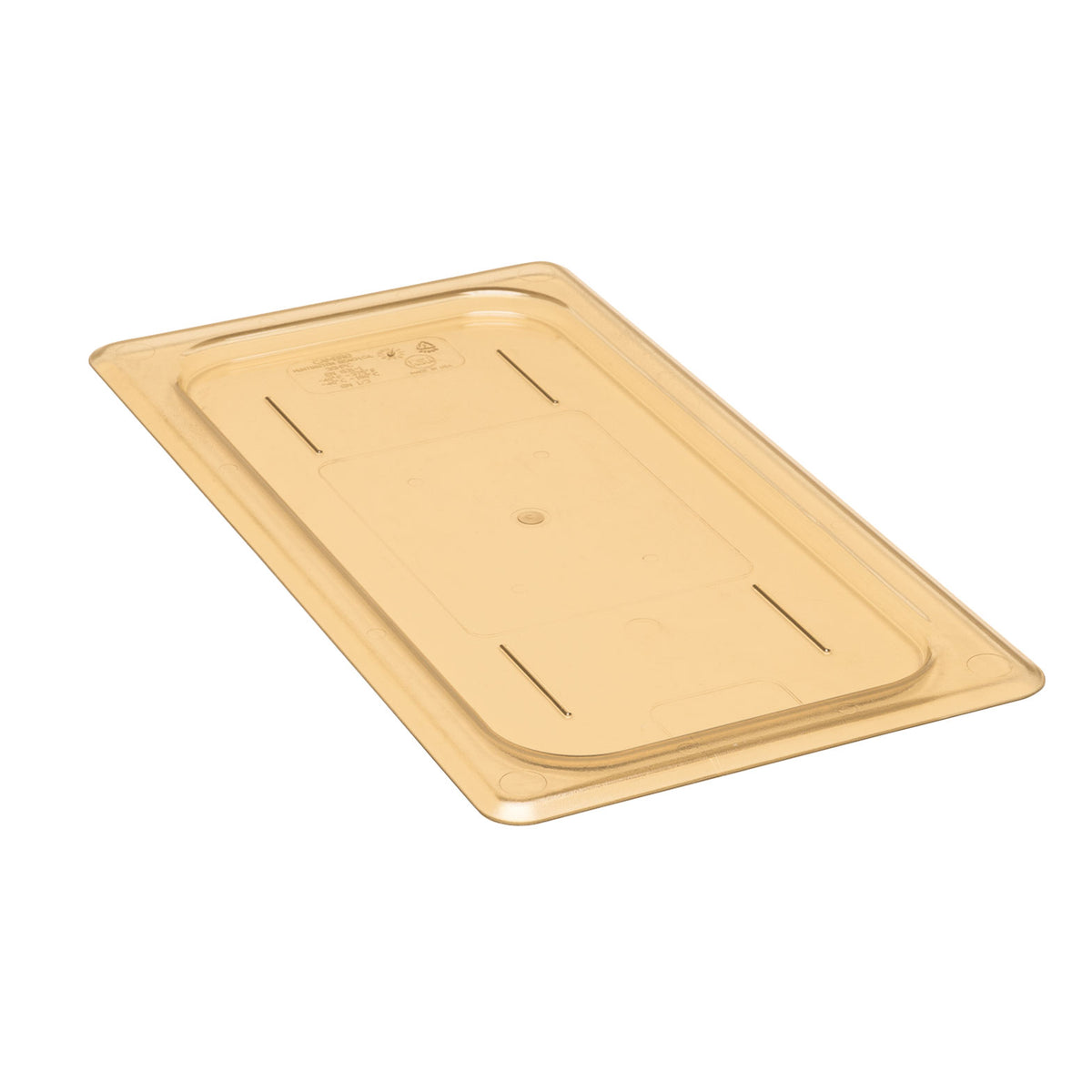 Cambro 30HPC150 - 1/3-Size Flat Amber Plastic Lid, -40°F to 300°F, NSF — Case of 6 pieces