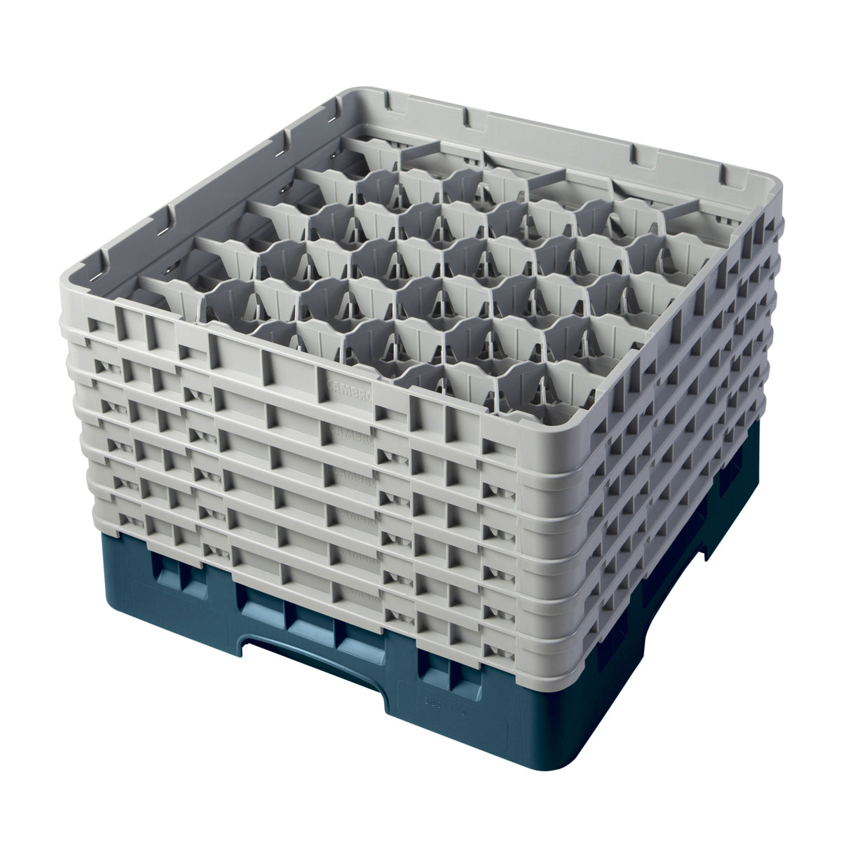 Cambro 30S1114414 Camrack Glass Rack, Teal, Full Size, 19-3/4 x 19-3/4, 30 Compartments, 3-1/8 Max Dia, HACCP — Case of 2 pieces