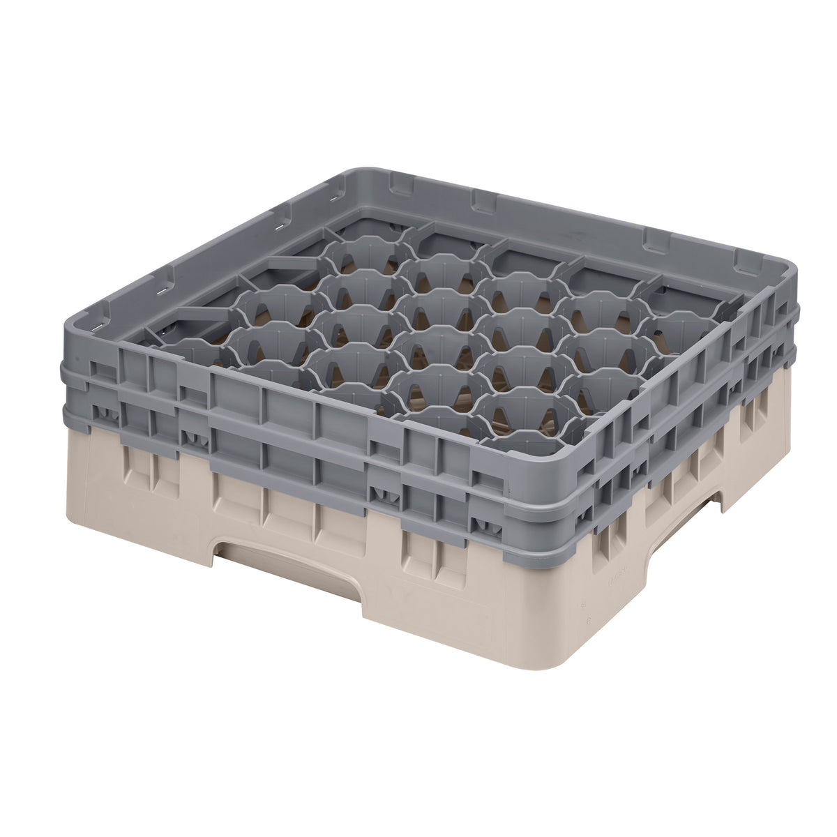 Cambro 30S434184 Camrack Glass Rack, Full Size, 19-3/4 x 19-3/4, 30 Compartments, Beige, HACCP Compliant — Case of 4 pieces
