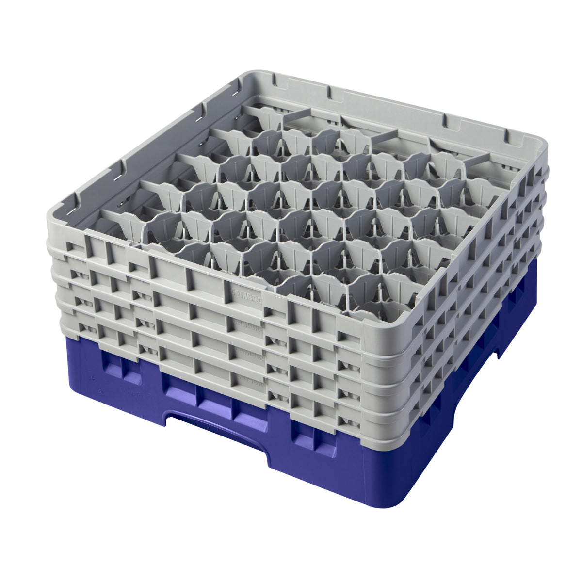 Cambro 30S800186 Camrack Navy Blue Glass Rack, Full Size, 19-3/4 x 19-3/4, 30 Compartments, 8-1/2 Max Height — Case of 2 pieces