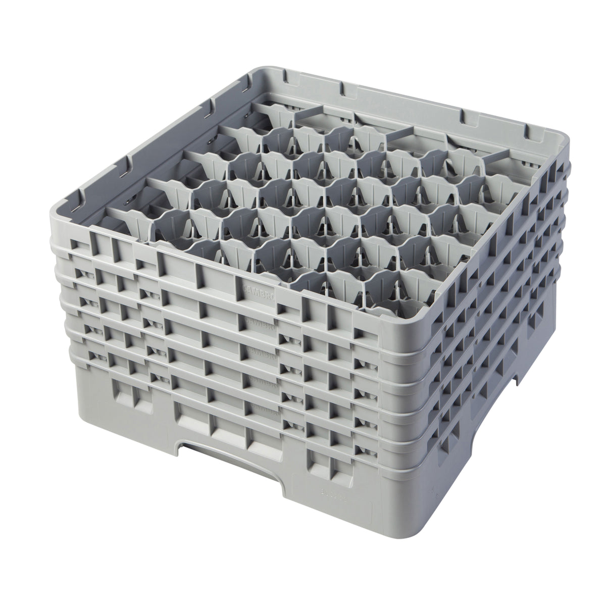Cambro 30S958151 Camrack Glass Rack, Soft Gray, Full Size, 19-3/4" x 19-3/4", 30 Compartments, 3-1/8" Max Dia — Case of 2 pieces